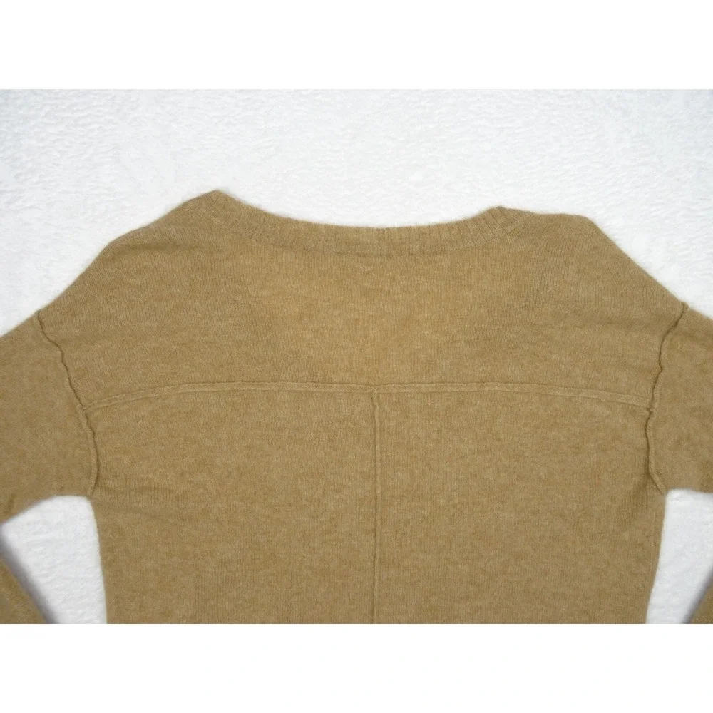 Free People Sweater Womens Size Medium Brown‎ Pullover 100% Cashmere Long Sleeve